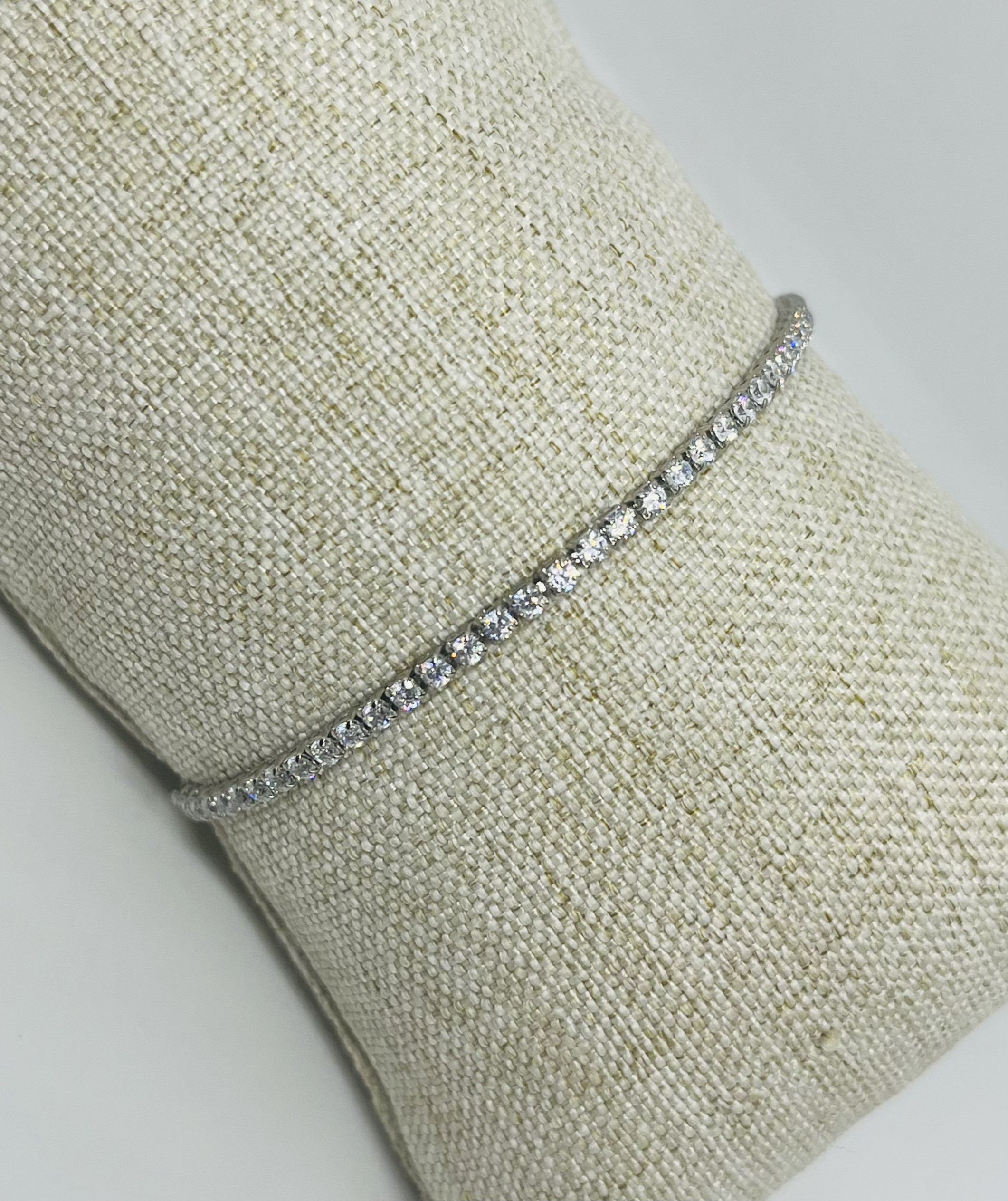 pulsera c/zirconias plateada