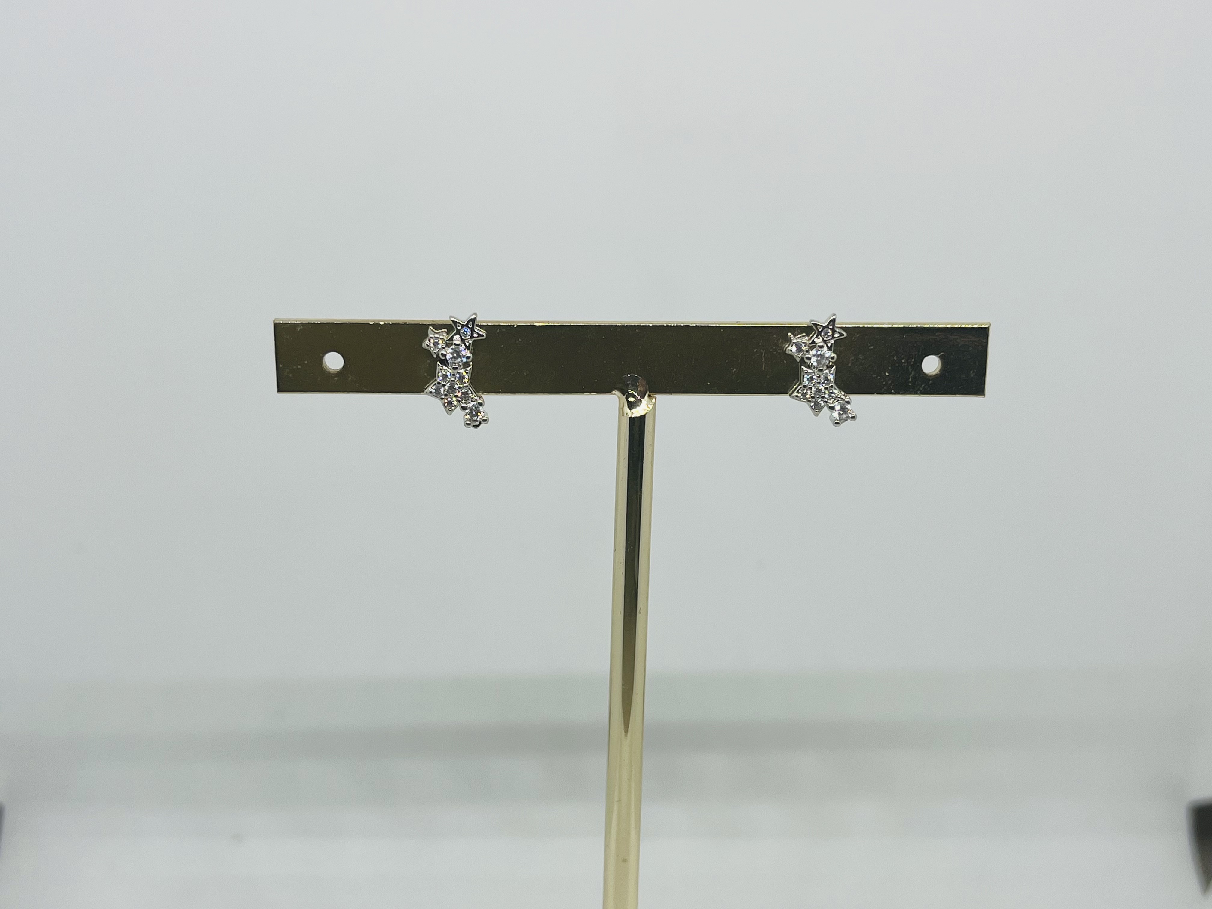 aretes de estrellas c/zirconias plateados